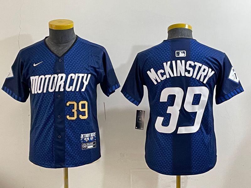 Youth 2025 Detroit Tigers 39 Mckinstry Blue City Edition Nike MLB Jersey style 3